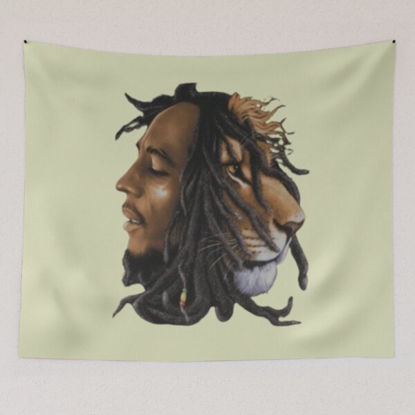 Item preview, Bob Marley and Leon Portrait Art - Brown Black Gray Fusion Design designed and sold by Mamokhy.