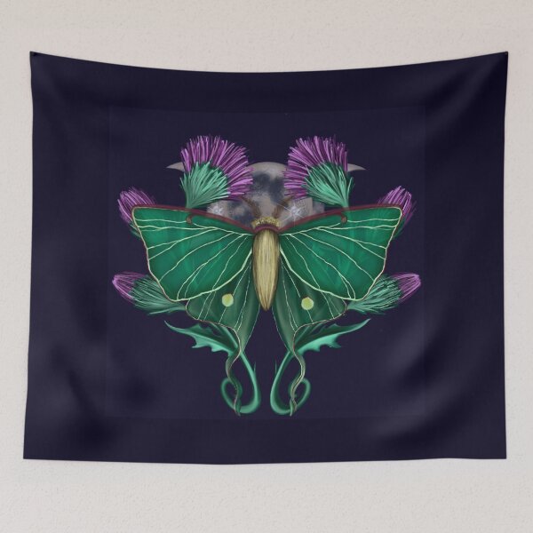 Item preview, Lady Luna triple moon luna moth print designed and sold by TiffanyAnneShop.