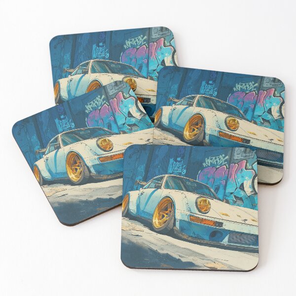 Item preview, Graffiti sports car three-quarter view designed and sold by PixelPack Design.