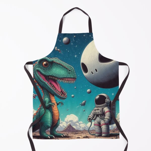 Item preview, Funny Astronaut and Dinosaur in Space – Cute Sci-Fi Cartoon Art designed and sold by Dogandesighn.