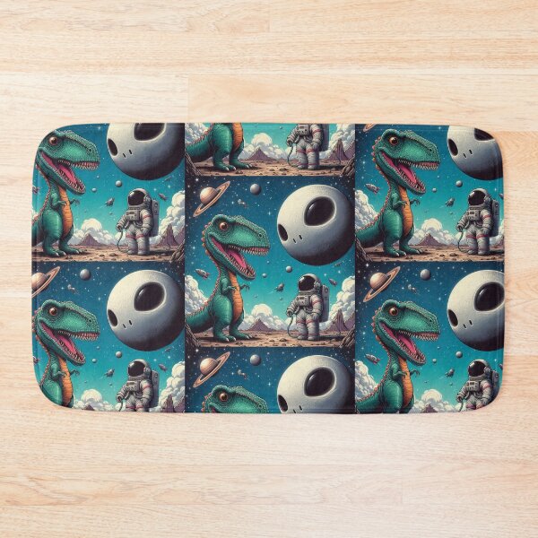 Item preview, Funny Astronaut and Dinosaur in Space – Cute Sci-Fi Cartoon Art designed and sold by Dogandesighn.