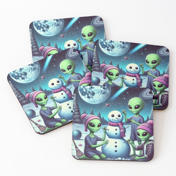Item preview, Alien Kids Who Build Snowman designed and sold by Dogandesighn.