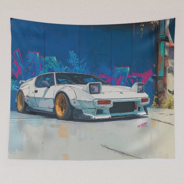 Item preview, Graffiti sports car three-quarter view designed and sold by PixelPack Design.