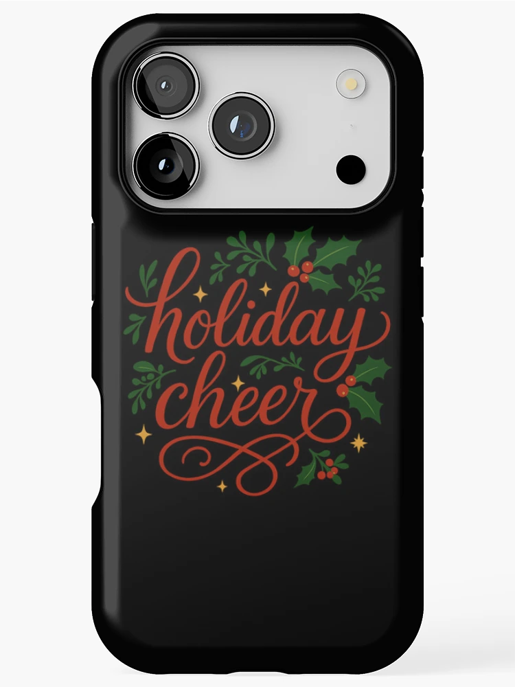 Thumbnail 1 of 4, iPhone Case, Holiday Cheer Hand-Lettered Script designed and sold by Napini.