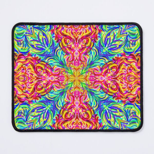 Item preview, Psychedelic Four-Lobe Mandala – Explosive Fluid Color Art designed and sold by Keltoi-art.