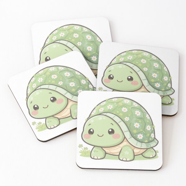 Item preview, Bloom Where You Are – Kawaii Turtle with Flower Shell designed and sold by HappySproutArt.