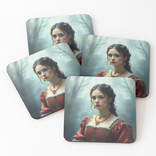 Item preview, Tudor Era Courtier woman in a beautiful period dress portrait art designed and sold by Vintage Designs +.