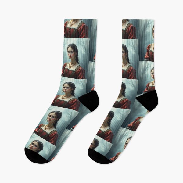 Item preview, Tudor Era Courtier woman in a beautiful period dress portrait art designed and sold by Vintage Designs +.