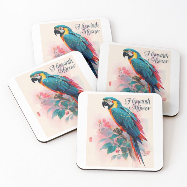 Item preview, Hyacinth Macaw in Bloom: Tropical Elegance Meets Watercolor Grace designed and sold by ForeverPrintsOK.
