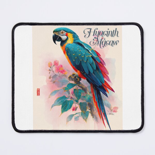 Item preview, Hyacinth Macaw in Bloom: Tropical Elegance Meets Watercolor Grace designed and sold by ForeverPrintsOK.