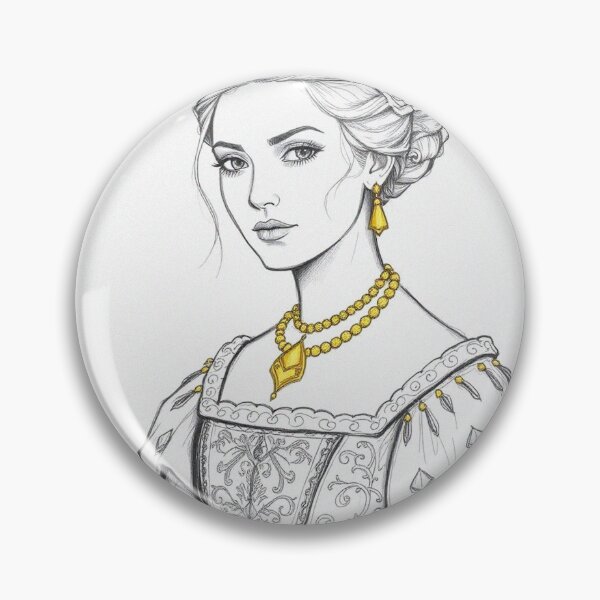 Item preview, Tudor Era Courtier woman in a beautiful period dress portrait art designed and sold by Vintage Designs +.