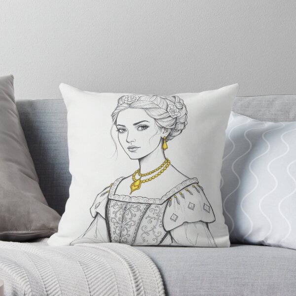 Item preview, Tudor Era Courtier woman in a beautiful period dress portrait art designed and sold by Vintage Designs +.