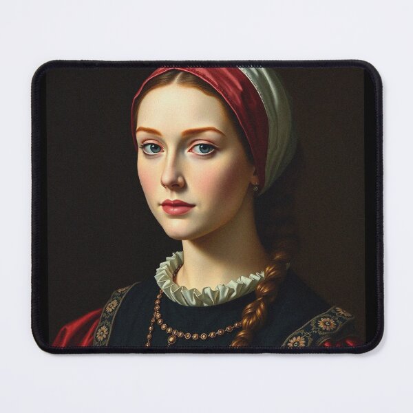 Item preview, Tudor Era Courtier woman in a beautiful period dress portrait art designed and sold by Vintage Designs +.
