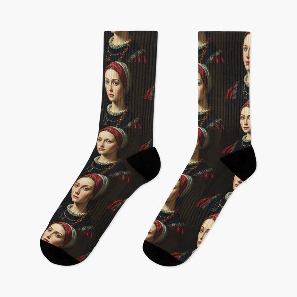 Item preview, Tudor Era Courtier woman in a beautiful period dress portrait art designed and sold by Vintage Designs +.