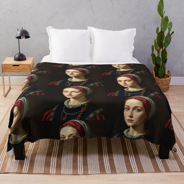 Item preview, Tudor Era Courtier woman in a beautiful period dress portrait art designed and sold by Vintage Designs +.