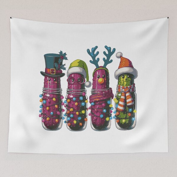 Item preview, Funny Christmas Pickle, Christmas Cute Holiday Cucumber With Santa Hats, Pickle Lover, Christmas Pickle designed and sold by DesignDenDo ⭐⭐⭐⭐⭐.