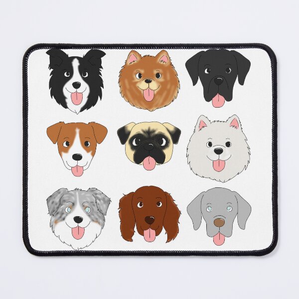 Item preview, Sticker Pack – 9 Dog Faces (Border Collie, Pomerania, Great Dane & More) designed and sold by Crack-in-Colors.