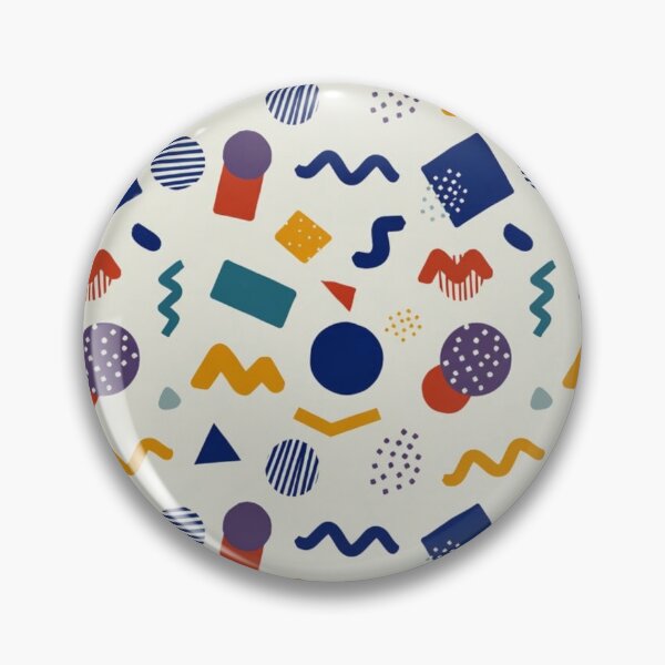 Artikelvorschau, Retro-Memphis-Muster – Geometrisches Konfetti-Muster im Stil der 80er und 90er Jahre, Marineblau & Creme entworfen und verkauft von GuffyGlowVault.