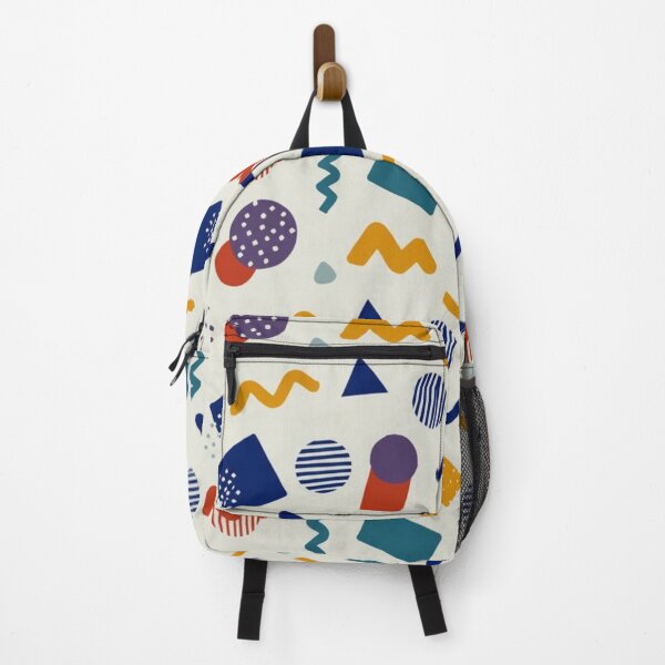 Artikelvorschau, Retro-Memphis-Muster – Geometrisches Konfetti-Muster im Stil der 80er und 90er Jahre, Marineblau & Creme entworfen und verkauft von GuffyGlowVault.