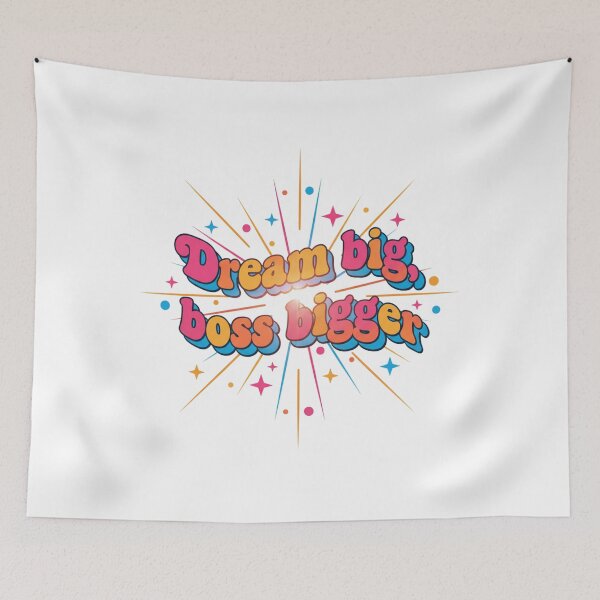 Item preview, Dream Big Boss Bigger. Retro Motivational Typography Design designed and sold by Aarvya Fashion Club ( A.F.C ).