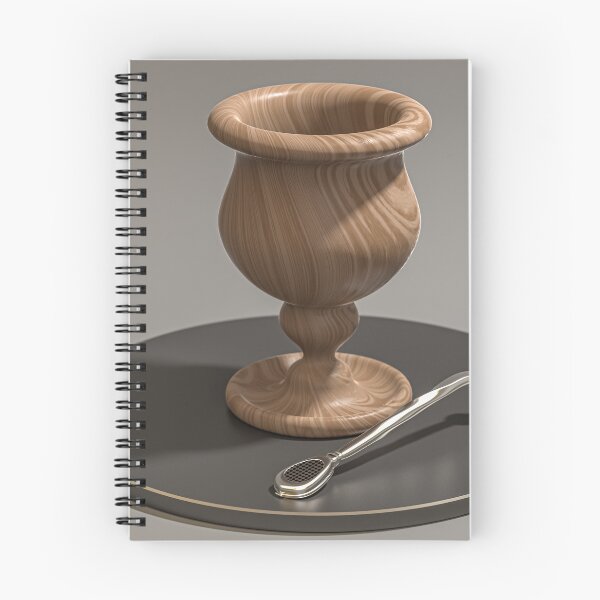 Aperçu de l'œuvre Rendu 3D Mate et Bombilla – Bois Naturel et Argent (Culture Argentine) créée et vendue par Keltoi-art.