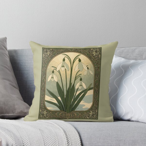 Item preview, Happy January Birthday Snowdrop Flowers Art Nouveau designed and sold by taiche.