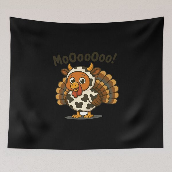 Item preview, Funny Cow Turkey Thanksgiving Mooo Kids Sublimation Design designed and sold by BANKACEM.STORE.