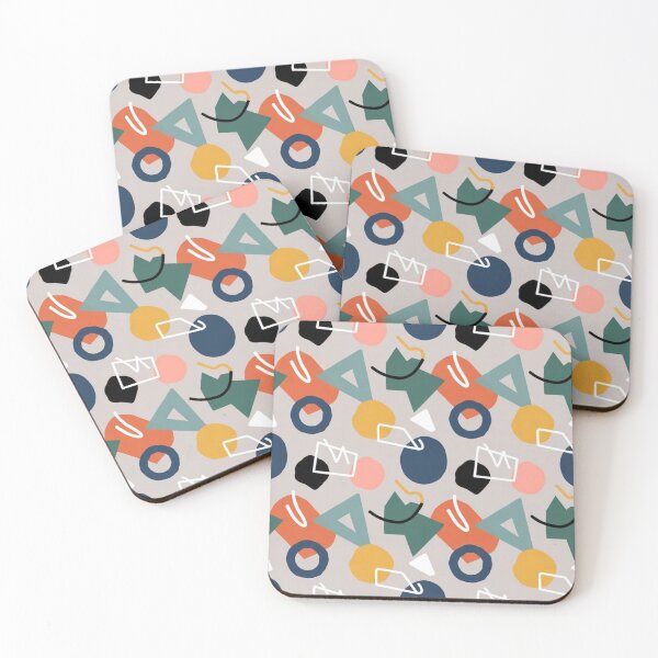 Item preview, Abstract Geometric Shapes – Modern Mid-Century Taupe Pattern designed and sold by GuffyGlowVault.