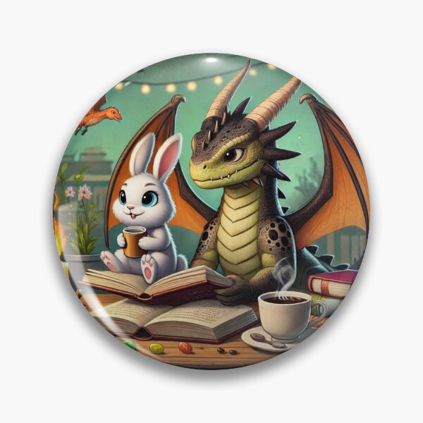 Artikelvorschau, Der Drache und das Kaninchen genießen Bücher und Kaffee. entworfen und verkauft von Dogandesighn.