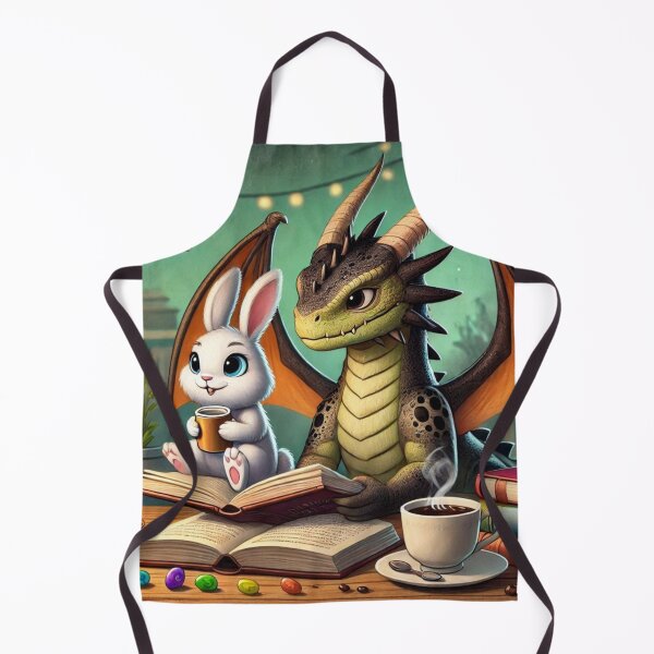 Artikelvorschau, Der Drache und das Kaninchen genießen Bücher und Kaffee. entworfen und verkauft von Dogandesighn.