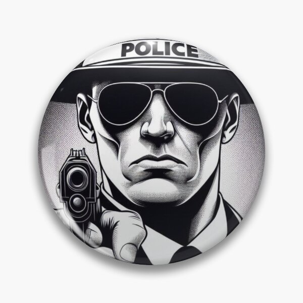 Item preview, Police Officer," "Comic Art," "Law Enforcement," and "Badge Design." designed and sold by thechoice1.