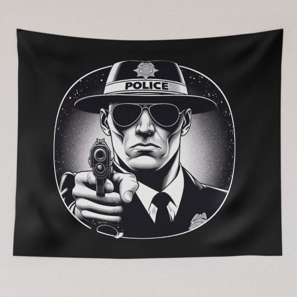 Item preview, Police Officer," "Comic Art," "Law Enforcement," and "Badge Design." designed and sold by thechoice1.