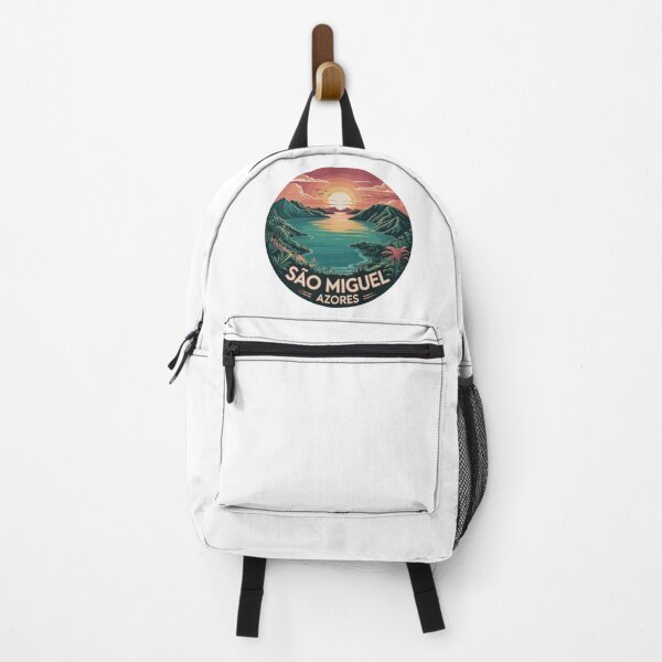 Item preview, São Miguel Azores Sunset Tropical Landscape - Retro Travel Illustration designed and sold by CircinusStore.