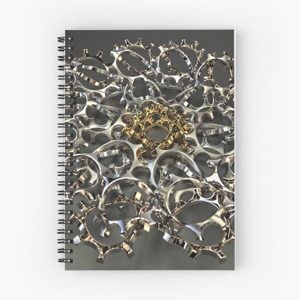 Item preview, 3D Gear Mandala – Metallic Cyberpunk Fractal Design designed and sold by Keltoi-art.