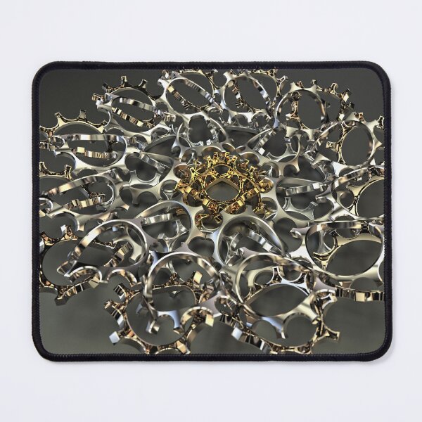 Item preview, 3D Gear Mandala – Metallic Cyberpunk Fractal Design designed and sold by Keltoi-art.