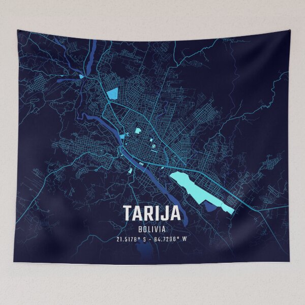 Item preview, Tarija Midnight City Map designed and sold by HomeLivingCo.