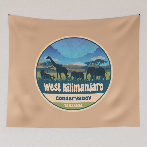 Item preview, West Kilimanjaro Conservancy Tanzania Safari Adventure Art designed and sold by CynthiaGraphics.