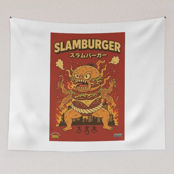 Item preview, Pop Art Slamburger – Red Kaiju Burger Monster designed and sold by SlanTee.