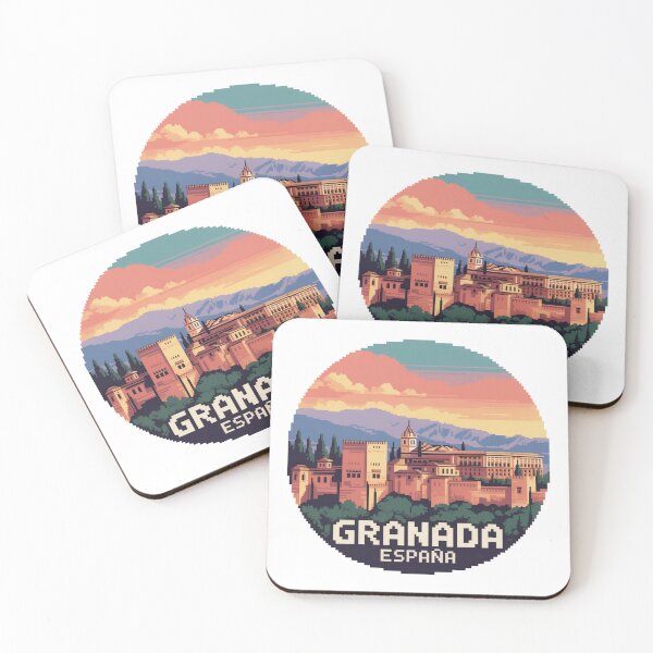 Item preview, Granada España Pixel Art - La Alhambra Sunset Landscape Design designed and sold by CircinusStore.