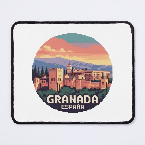 Item preview, Granada España Pixel Art - La Alhambra Sunset Landscape Design designed and sold by CircinusStore.