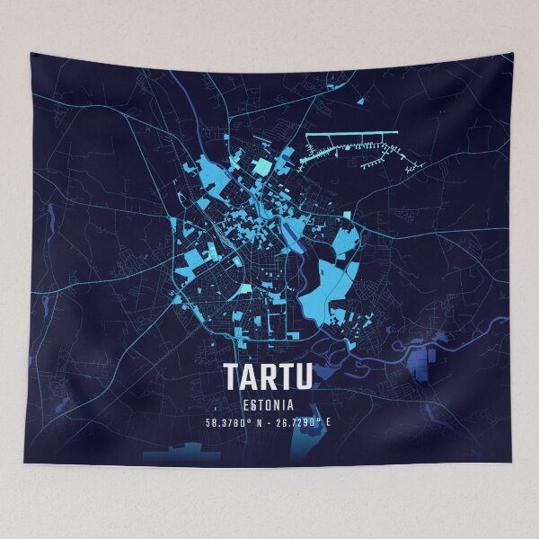 Item preview, Tartu Midnight City Map designed and sold by HomeLivingCo.