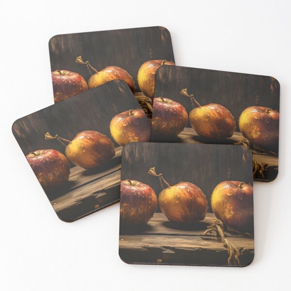 Item preview, Vintage Dark Rotten Apples, Apple Still Life Painting, Vintage Fruit Painting, Moody Kitchen Decor, Vintage Fruit Art designed and sold by SavageVision.