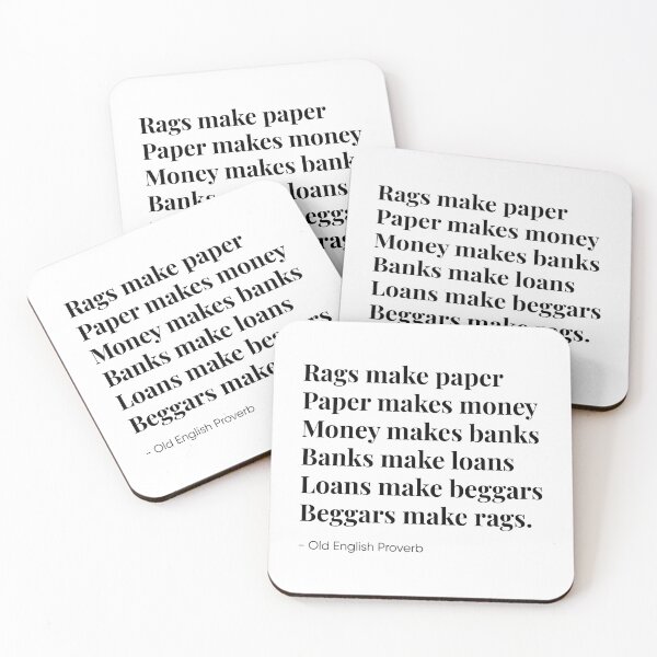 Item preview, Rags make paper - Beggars make rags - 18th Century English proverb (Black) designed and sold by STUDIO-72.