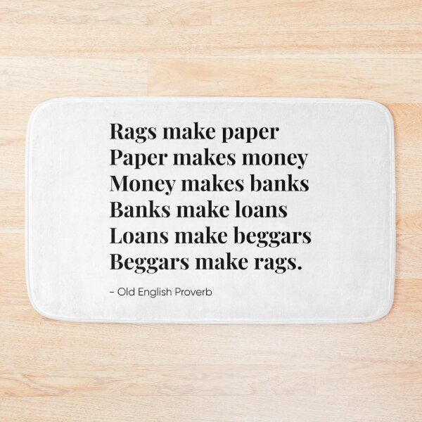 Item preview, Rags make paper - Beggars make rags - 18th Century English proverb (Black) designed and sold by STUDIO-72.