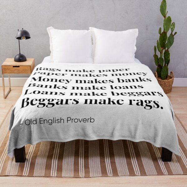 Item preview, Rags make paper - Beggars make rags - 18th Century English proverb (Black) designed and sold by STUDIO-72.
