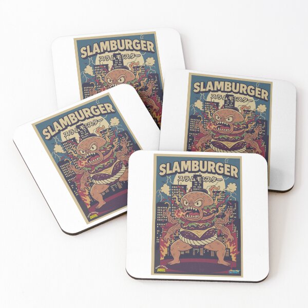 Item preview, Monster Burger Art: Kaiju Burger Retro Parody SLAMBURGER designed and sold by SlanTee.