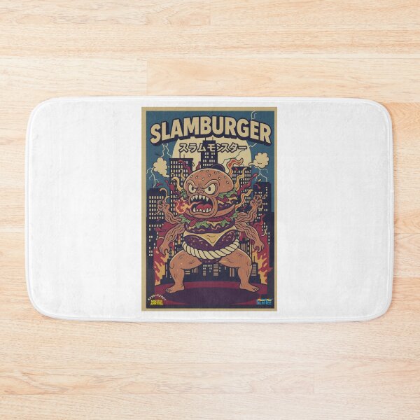 Item preview, Monster Burger Art: Kaiju Burger Retro Parody SLAMBURGER designed and sold by SlanTee.