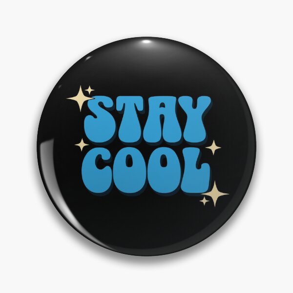 Item preview, Stay Cool Retro Typography – Bold Blue Motivational Quote with Sparkles on Dark Background designed and sold by Bright Nest Studio.