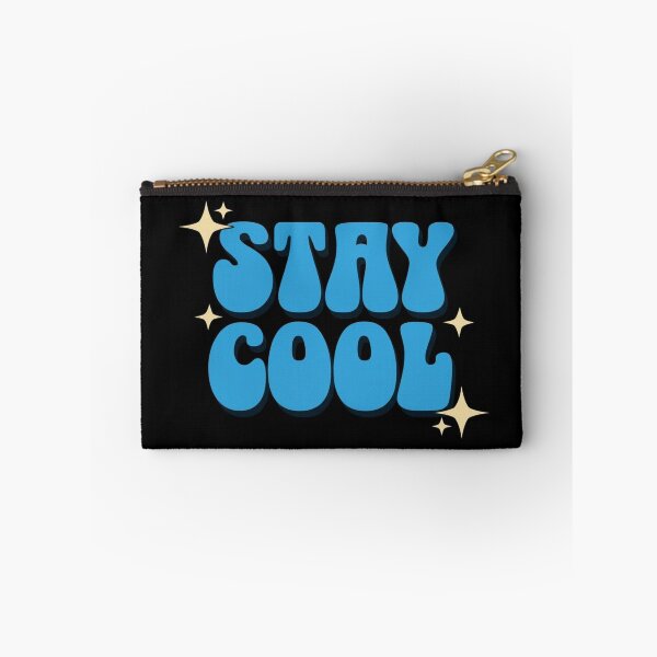 Item preview, Stay Cool Retro Typography – Bold Blue Motivational Quote with Sparkles on Dark Background designed and sold by Bright Nest Studio.