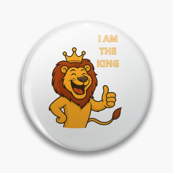 Item preview, I Am The King Lion Cartoon – Funny Crown Lion Mascot Design designed and sold by UmniTok.
